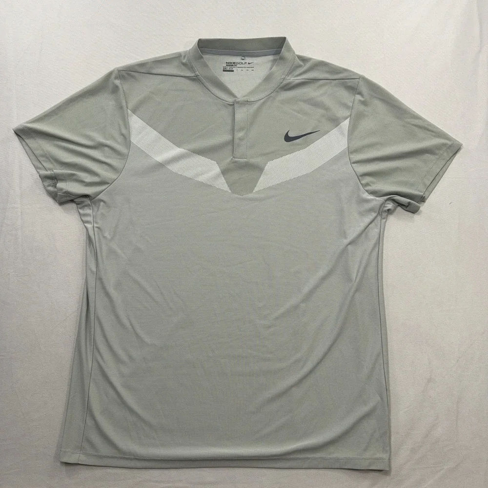 Nike Golf Polo Shirt Modern Fit Blade Collar Grey Mens XXL 833151-012